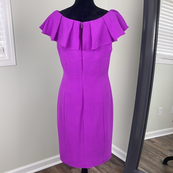 Antonio Melani Elegant Purple Ruffle Dress Ladies Size 8-FRIDAY SALE! - Picture 2 of 13